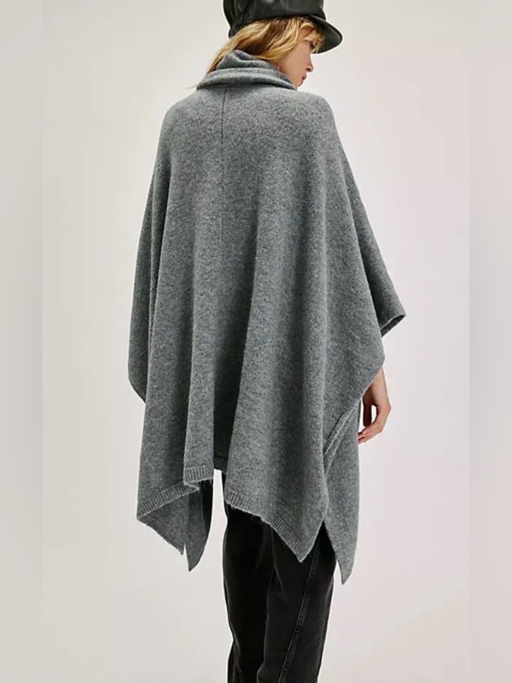 NWT Free People Ellie Scarf Wrap Kimono Duster Gray Cozy One Size - Picture 3 of 9